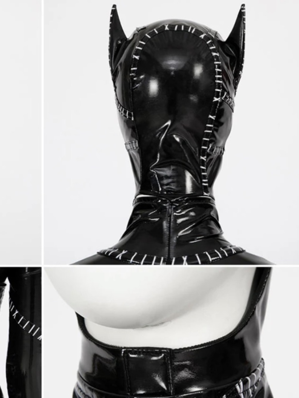 CATWOMAN Black Glossy Latex Zip-Detail Catsuit - Picture 8 of 11